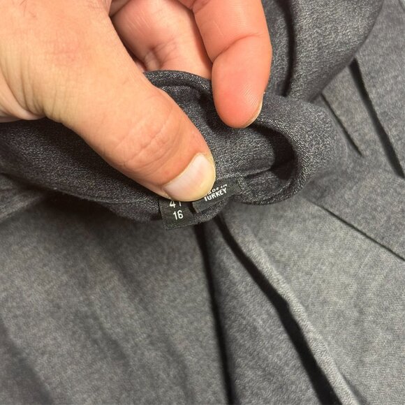 Hugo Boss Slim Fit Dress Shirt Denim "Isaak" Cotton Long Sleeve Grey 41 16 Large - Picture 8 of 11